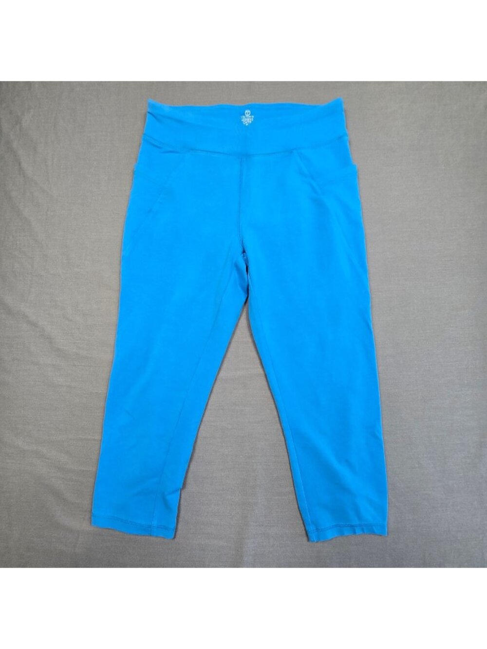 T By Talbots Small Womens Capri Leggings Blue Cotton Blend Stretch Comfortable - Picture 1 of 6